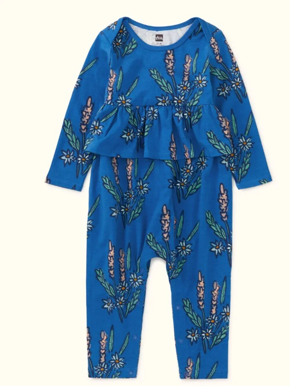 NWT Tea Floral Peplum Baby Romper 6-9M